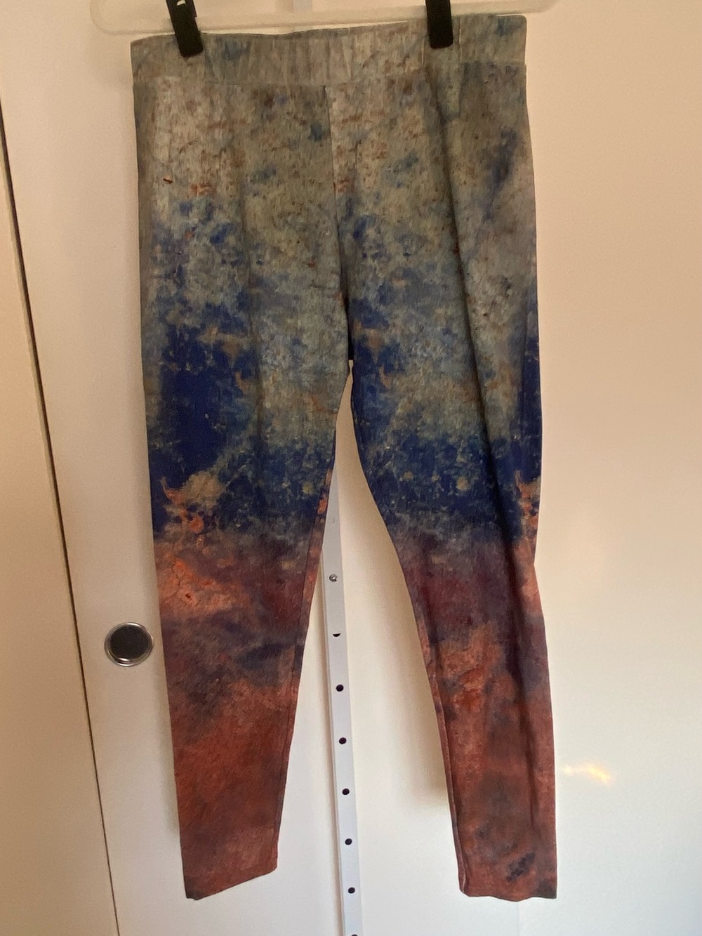 Soft Surroundings Tie-Dye Effect Leggings - Blue & Brown Medium